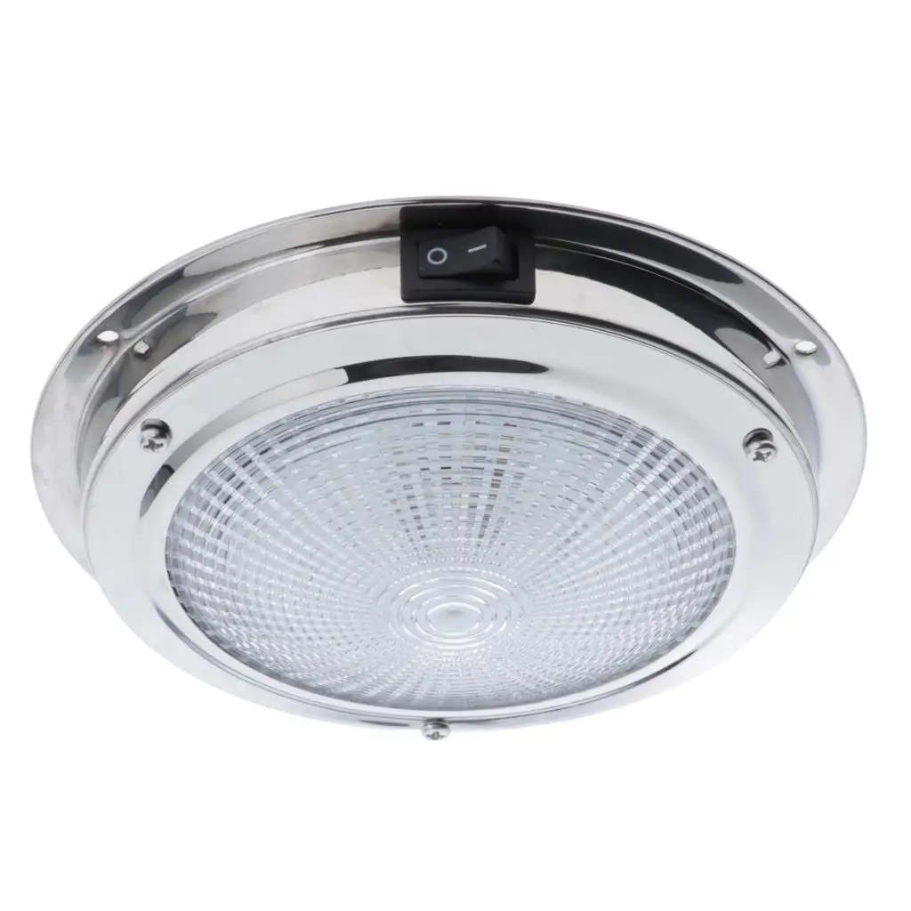 Stainless Steel Marine Boat LED Ceiling Cabin Dome Interior Light 12V 3.5W