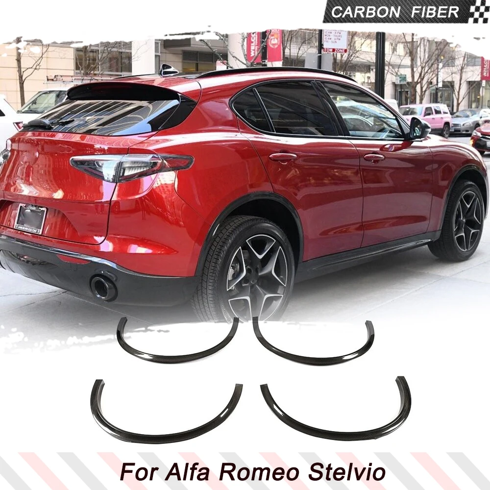 

Car Wheel Eyebrow For Alfa Romeo Stelvio 2017 2018 Carbon Fiber Wheel Fender Flares Protector Eyebrow 4PCS per Set