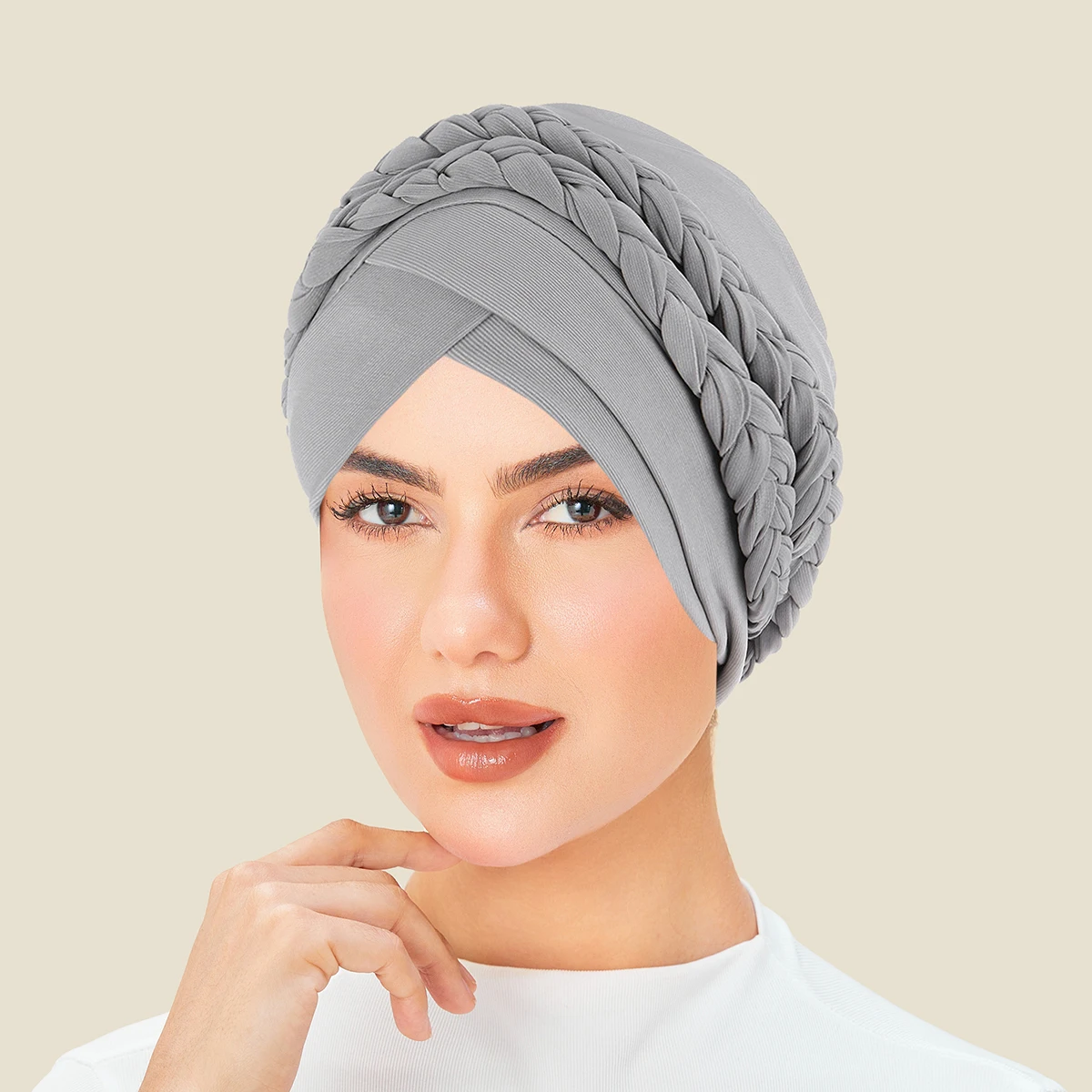 Nueva bufanda para la cabeza para mujeres musulmanas, turbante de Color sólido, gorros Hijab, hiyab interior para mujer, turbante árabe musulman