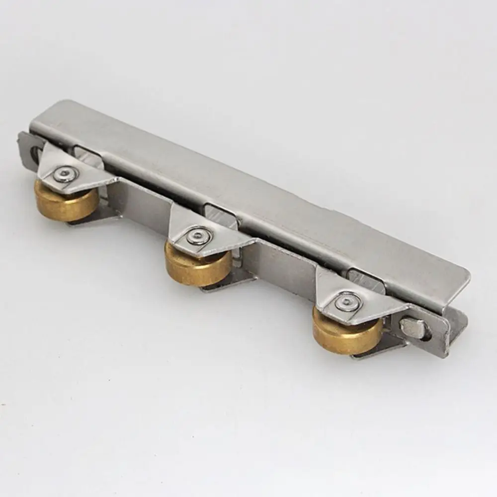 

4PCS/Set Stainless Steel Pulley Roller Wear-resistant Load-Bearing Track Wheel Smooth 3 Copper Wheels Window Pulley