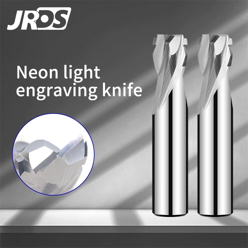 

JRDS Neon Lights Slotting Knife for 6/8/12mm Led Tungsten Carbide Acrylic Mini Advertising Words Light Strip Molding End Mill