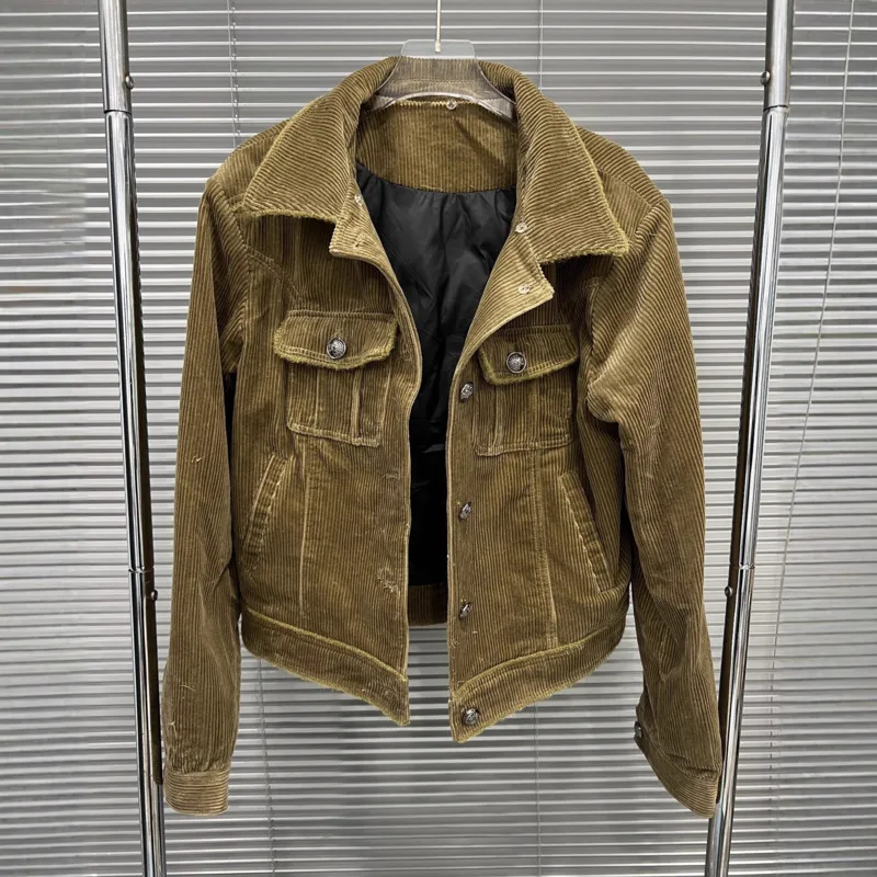 HKSH خريف شتاء جديد إمرأة معطف دافئ انفصال الفراء طوق واحدة الصدر جيوب سروال قصير ريترو أنيق سترة سميكة HK16355