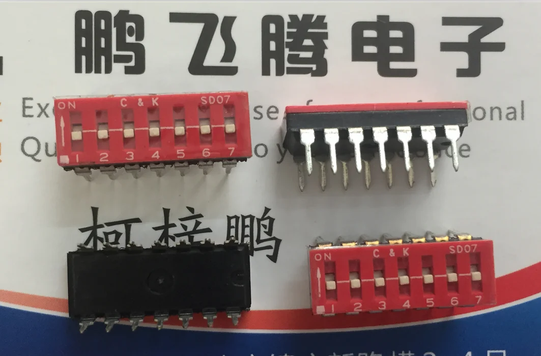 

1PCS Original American SD07H0K dial code switch 7-bit key type flat dial coding straight plug 2.54 spacing