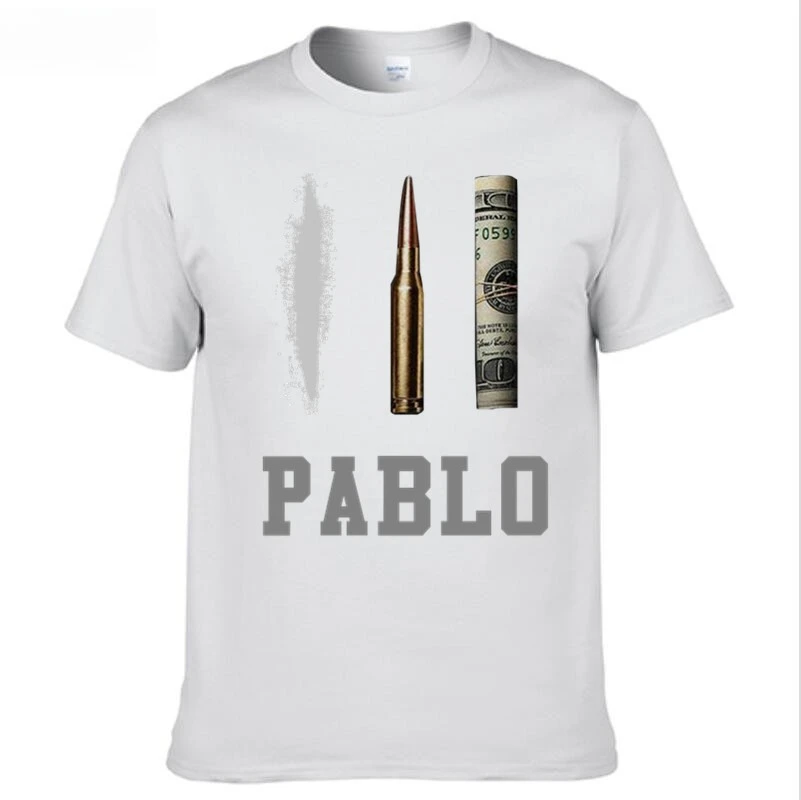 Funny PABLO Banknote Bullet Graphic Printed T-shirt Men Women Short Sleeve Cotton T-shirt Men's T-shirts 2026 New Men's Clothing