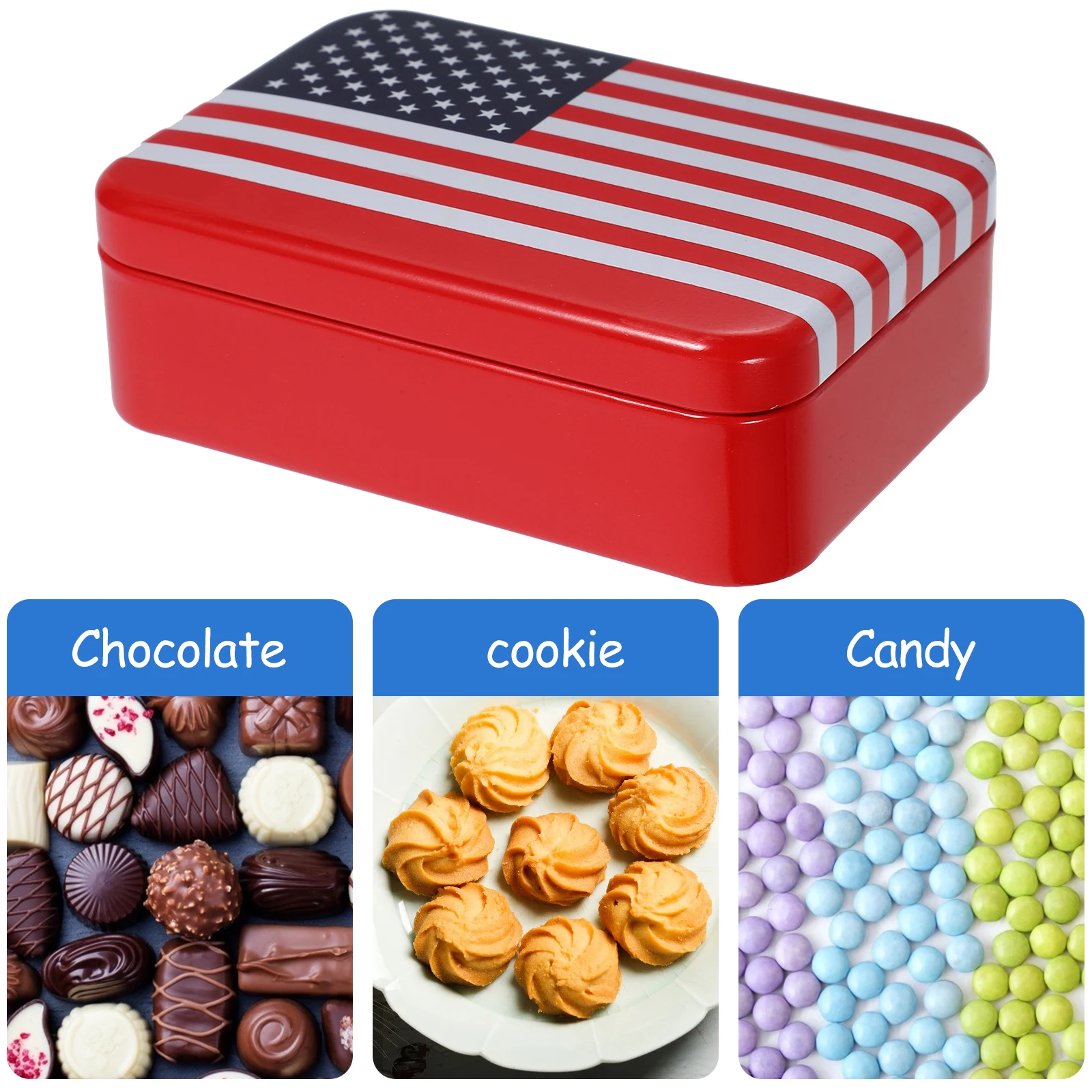 

Tinplate Box Cookie Boxes Small Rectangle Funny Jar Empty Tins Cute Jars Lightweight Portable Storage Container Holiday Gift