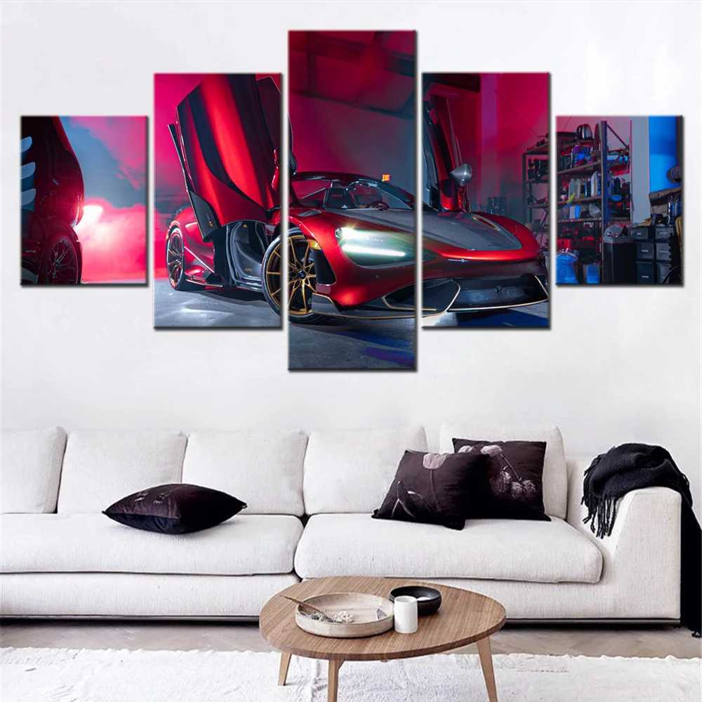 

Canvas Wall Art for Living Room Poster and Picture Print Artwork Mural Framework Spider style Cars Racing Wallpaper 5 PCs