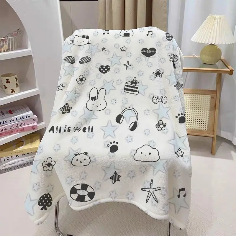 Cartoon Kawaii Flannel Pure and Fresh Air Conditioning Blanket Shawl Sofa Blanket Nap Simple Advanced Be of High Quality Miffy