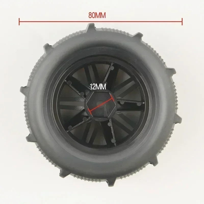 80mm 업그레이드 샌드 휠 타이어 비치 타이어 12mm 헥스 허브 WLtoys 144001 124018 124019 12428 A B C 12427 144002 1/14 1/16 RC 자동차용