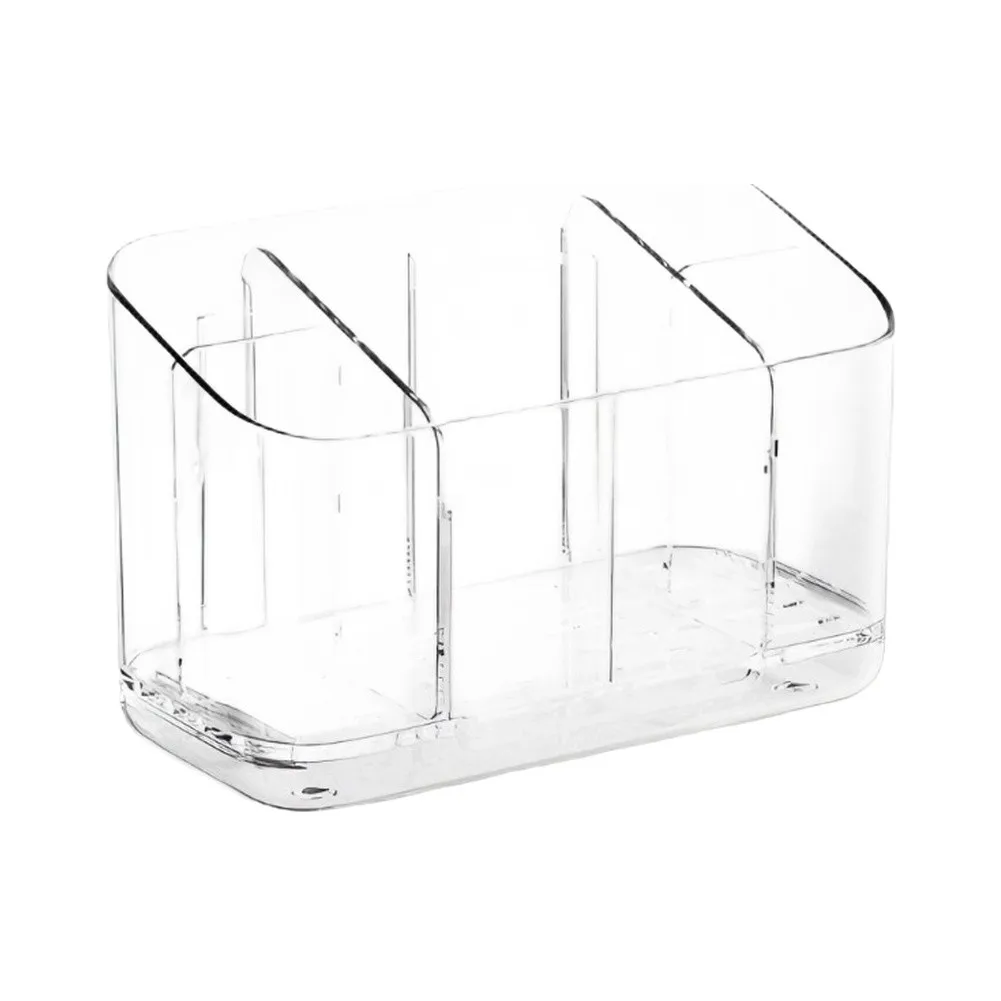 Self‑Adhesive Drill‑Free Toothbrush Storage Rack Divided Compartment Wall‑Mount Organizer Waterproof Holder For Bathroom Daily