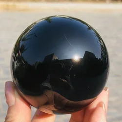 Natural Black Obsidian Sphere Healing Crystal Magic Ball Reiki Rock Stones feng shui Gemstone Sphere Collectibles Without Base