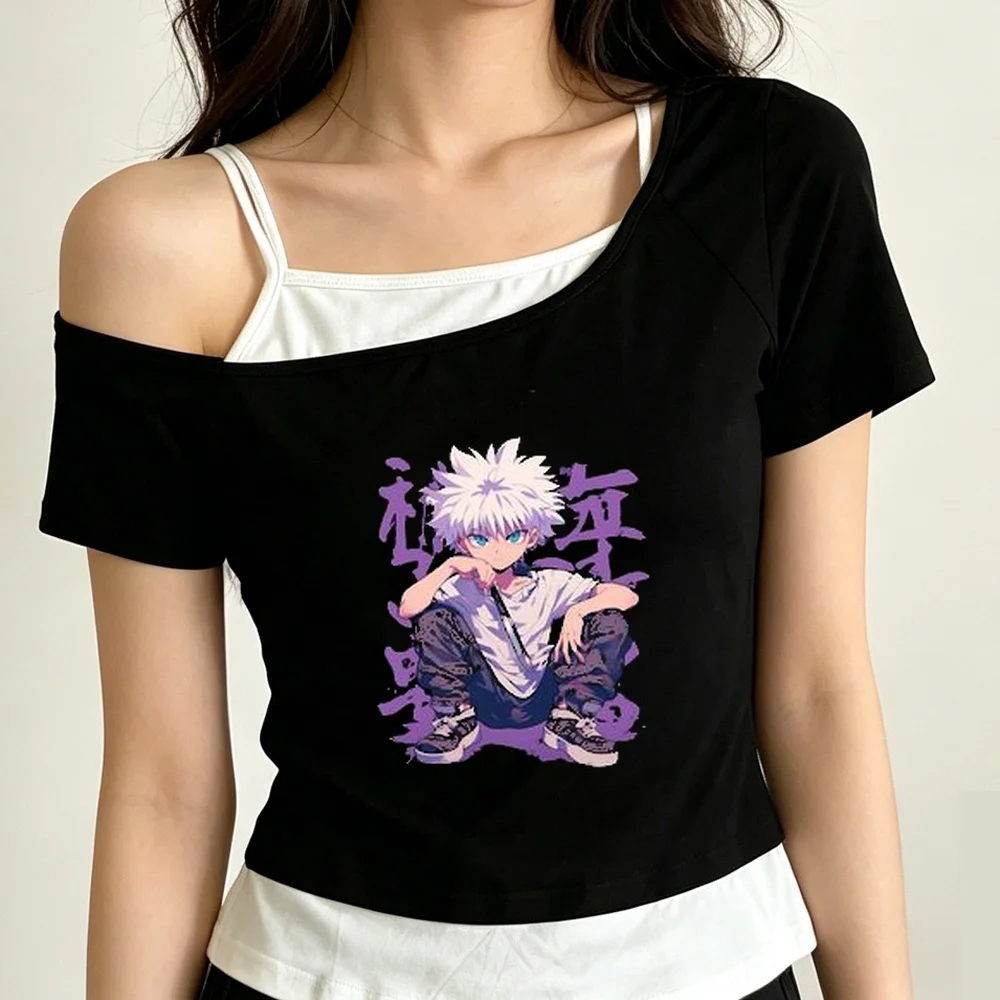Hunter × Hunter cropped top women vintage clearance sales goth dollette korean fashion tshirt cheap japan meme graphic
