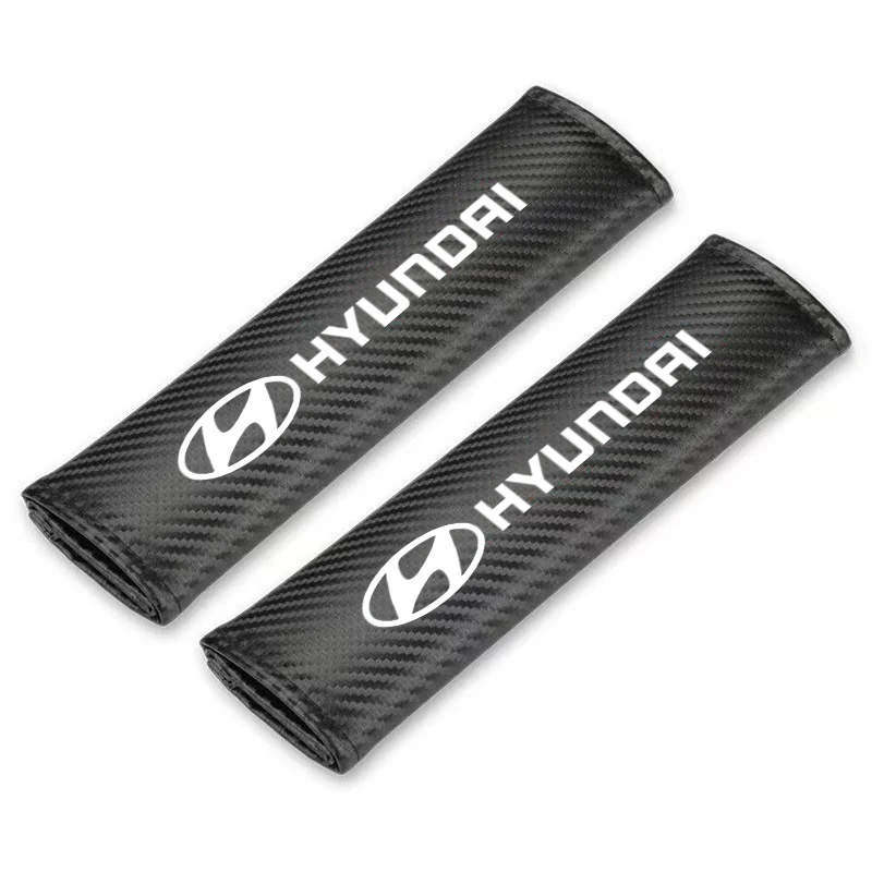 2Pcs N Leather Car Seat Belt Cover Shoulder Strip Pad Accessories For Hyundai Sonata Elantra Tucson N Line Veloster Kona i30 i20