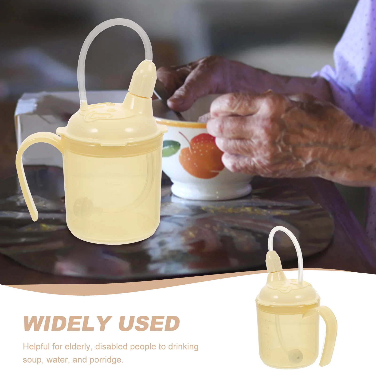 

Leak Proof Adult Sippy Cups Nursing Cup Straw Tumbler Elderly Disabled Drinking Bottle Portable Beaker Hospital Cup Non Spill