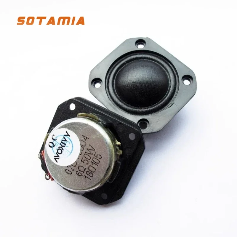 SOTAMIA 2 قطعة 1.25 بوصة مكبر صوت صغير مكبر الصوت 6 أوم 50 واط فيلم الحرير Hifi الموسيقى ثلاثة أضعاف مكبر الصوت نظام الصوت المسرح المنزلي