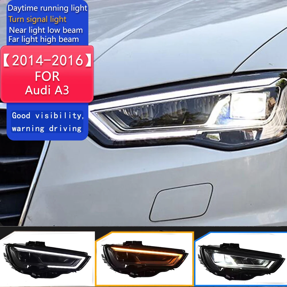 

Стайлинг автомобиля фары для Audi A3 2014-2016 A3 8V светодиодные фары проектор объектив DRL фары автоаксессуары