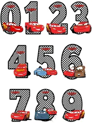 Disney cartoon movie Cars 0-9 numery odzież łatki prezenty dla dzieci aplikacje do naprasowania