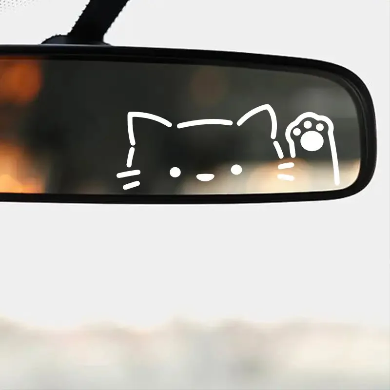 2D Stickers Featuring Two Adorable Waving Cat Designs, Waterproof And Durable, Suitable for Various Smooth Surfaces