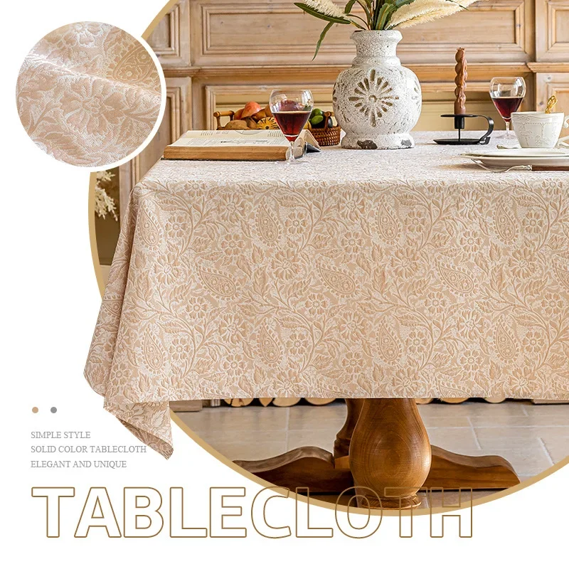 

New Home Decoration of Faux Linen Tablecloth TV Cabinet Cover Cloth French Living Room Tablecloth Luxury Retro Tablecloth Simple