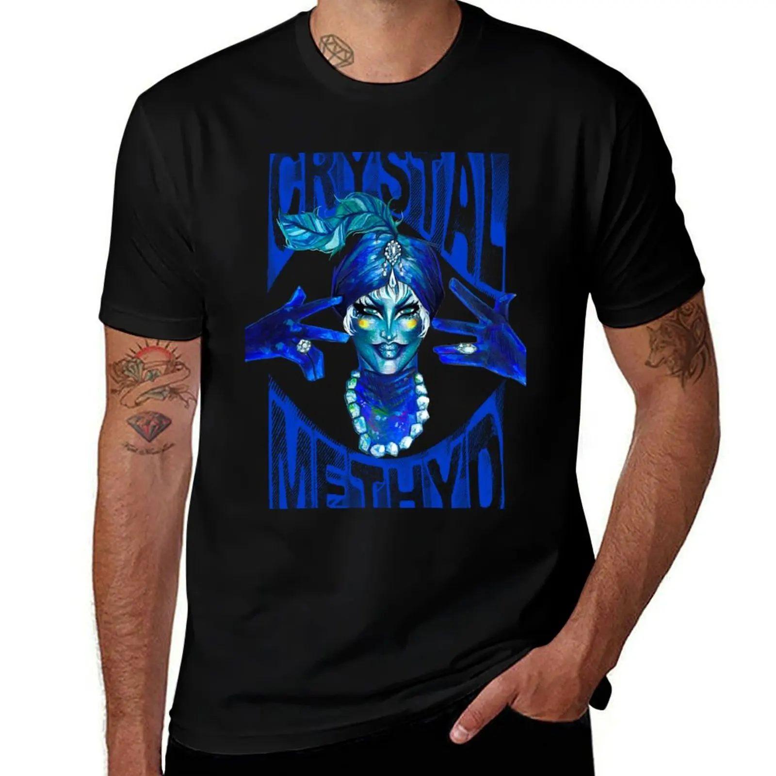 Crystal Methyd Eleganza Extravaganza Best Drag Runway T-Shirt Large Size Short Sleeve T-Shirt