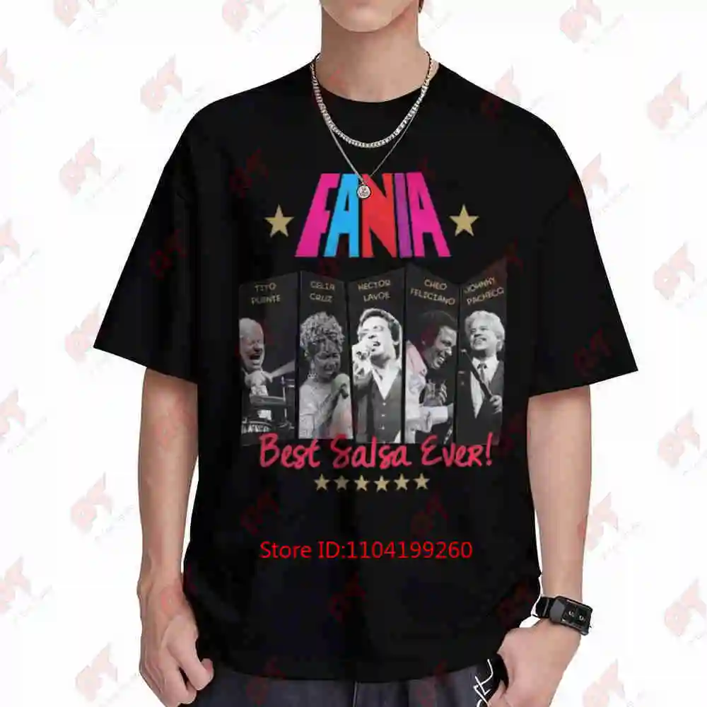 Fania Salsa Music Lovers Short Sleeve Tee 100% Cotton T-Shirt