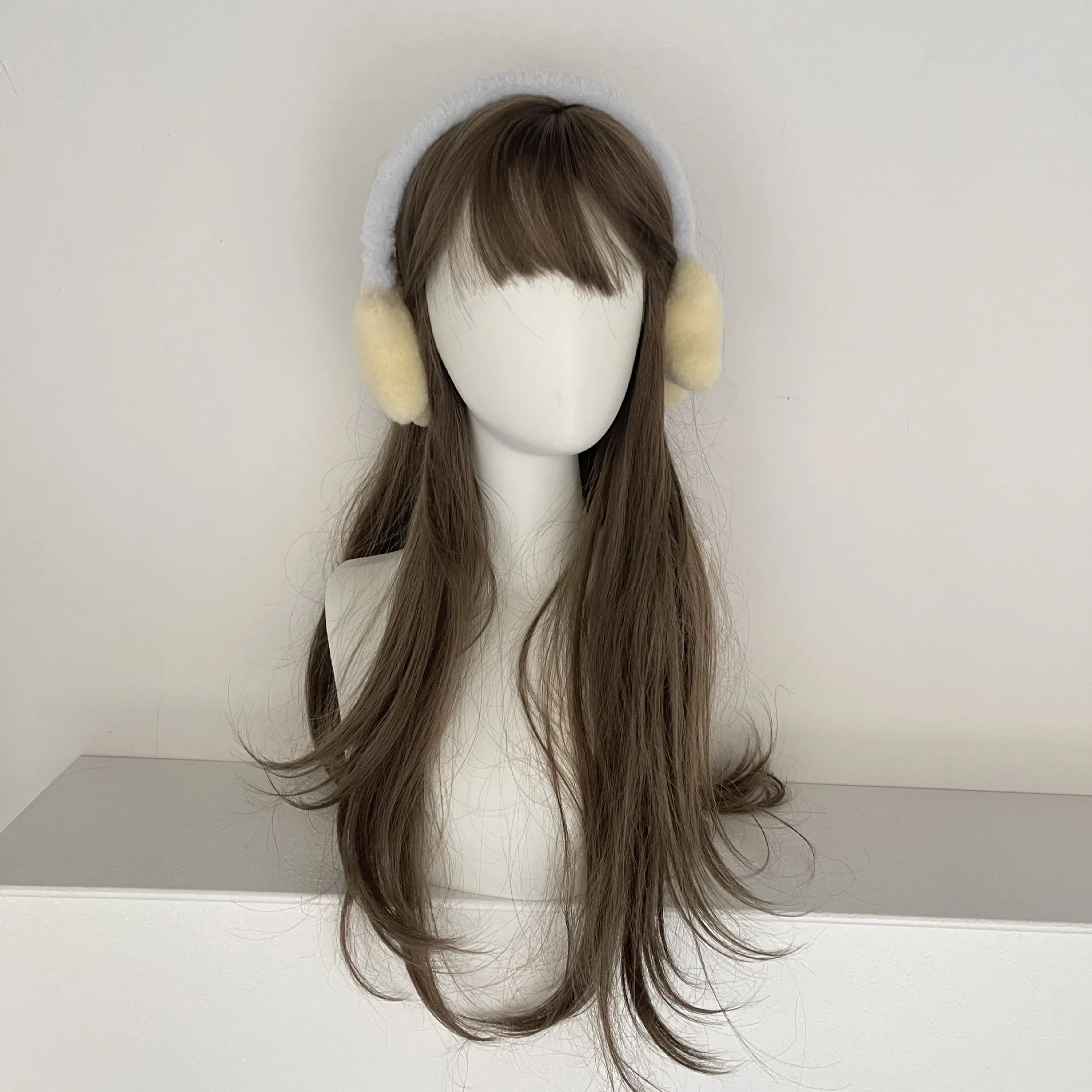 Зимние наушники со звездами для девочек, стильные наушники, милые кавайные теплые плюшевые студенческие наушники, велосипедные наушники для холода