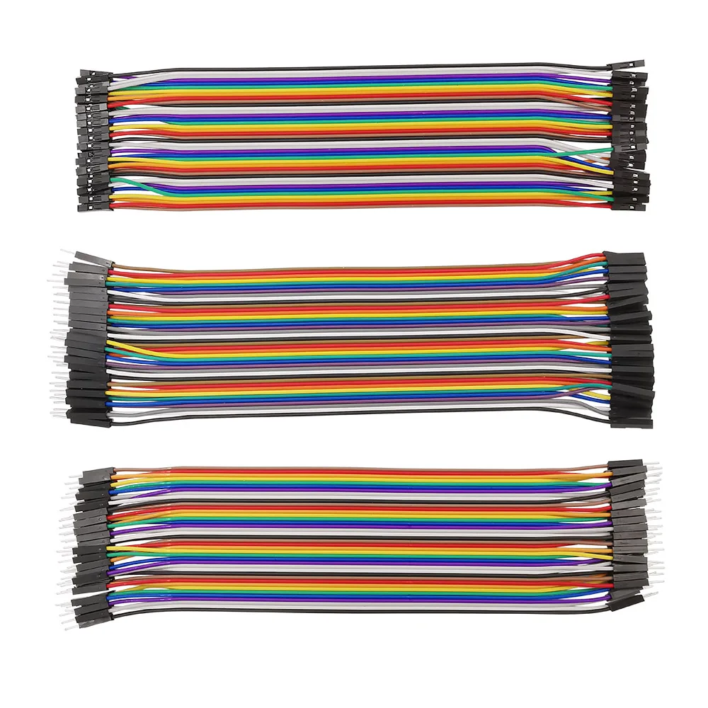 40 Pin Breadboard Jumper Cable Wire Male to Male/Female to Female/Male to Female Ribbon Cable for Arduino DIY 10/15/20/30cm