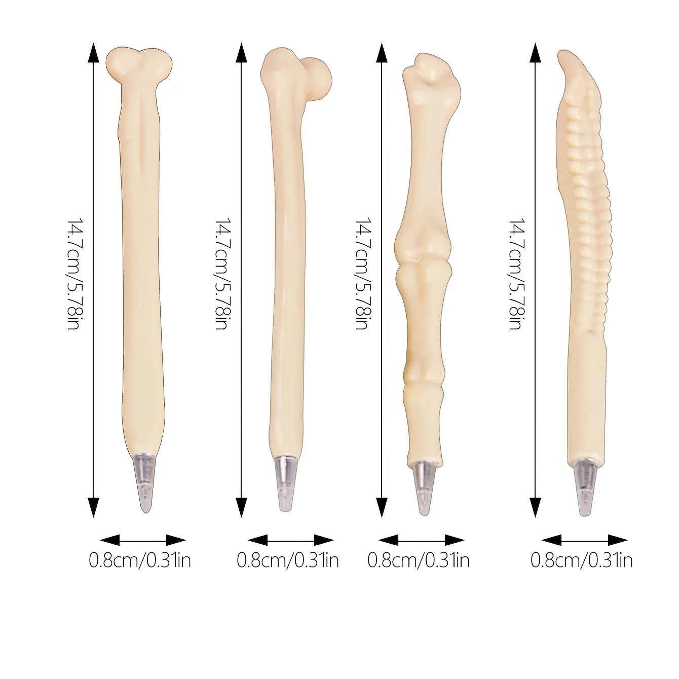 10/5 قطعة قلم حبر جاف على شكل عظمة محاكاة ، أدوات مكتبية شخصية ، قلم كتابة الهالوين الأسود ، جائزة الطالب المبتكرة