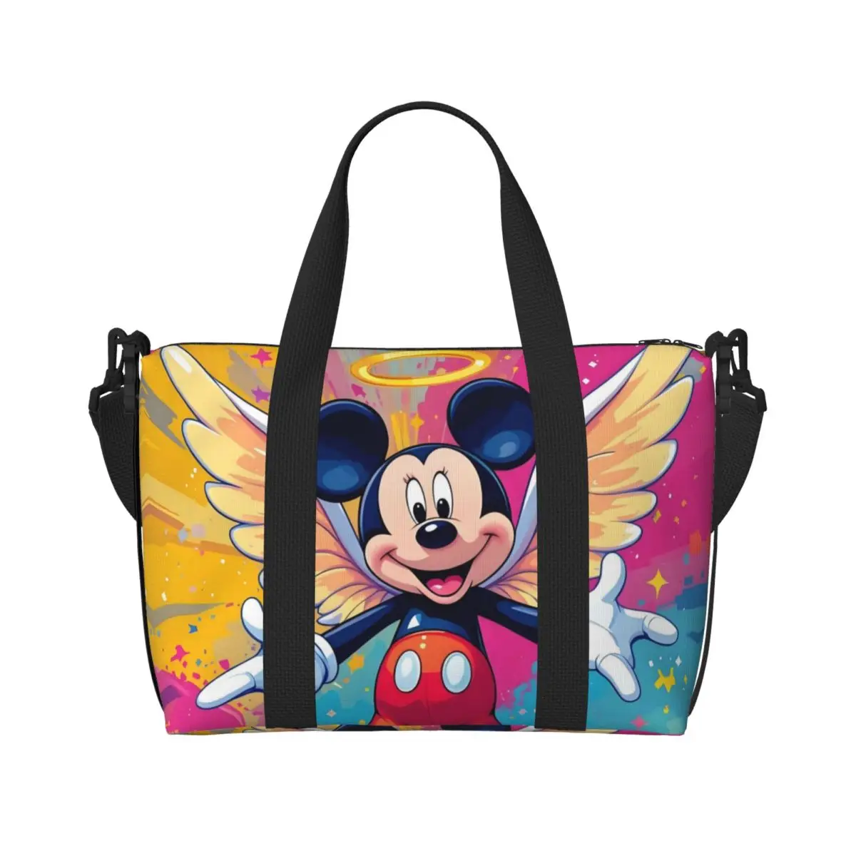 

Custom Mickey Mouse Tote Bag for Women Big Capacity Fashion Cartoon Cute Print Animation Beach Gym Travel Bags