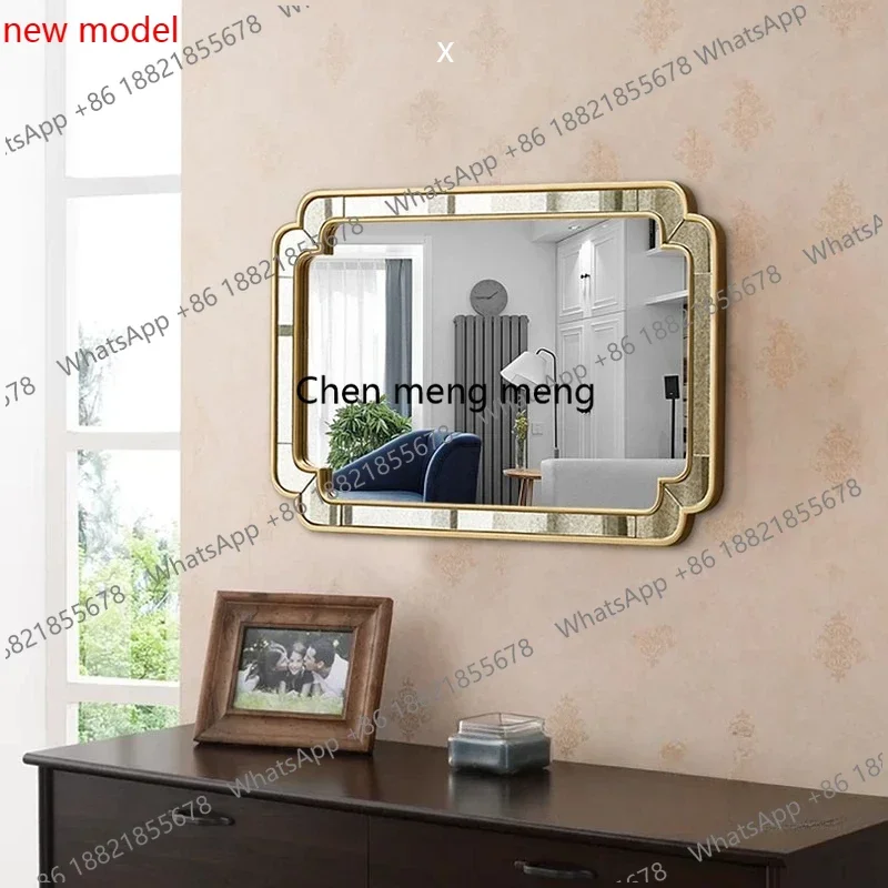 Bathroom mirror American wall-mounted toilet French light luxury wall-mounted retro home toilet makeup mirror h178DD182