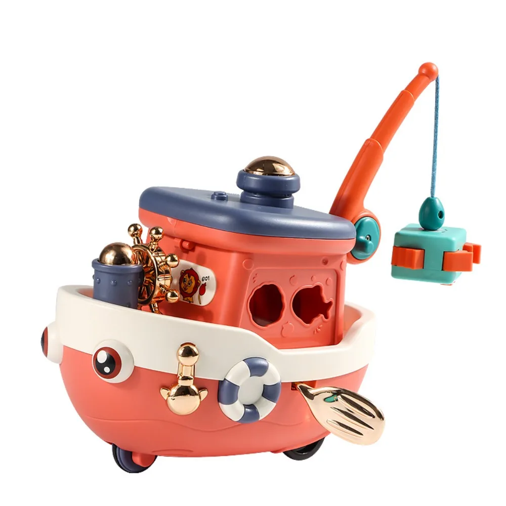 

Electric Cruise Boat Go Fish Sensory Interactive Musical Sound Storage Multifunction Lights Sounds Ship Desktop Ornament