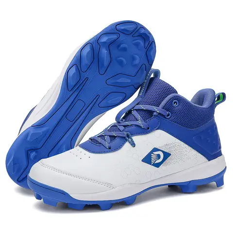 Youth Mid-Top Baseball Softball Cleats - Non-Slip Spiked Athletic Shoes for Teen Training & Competition