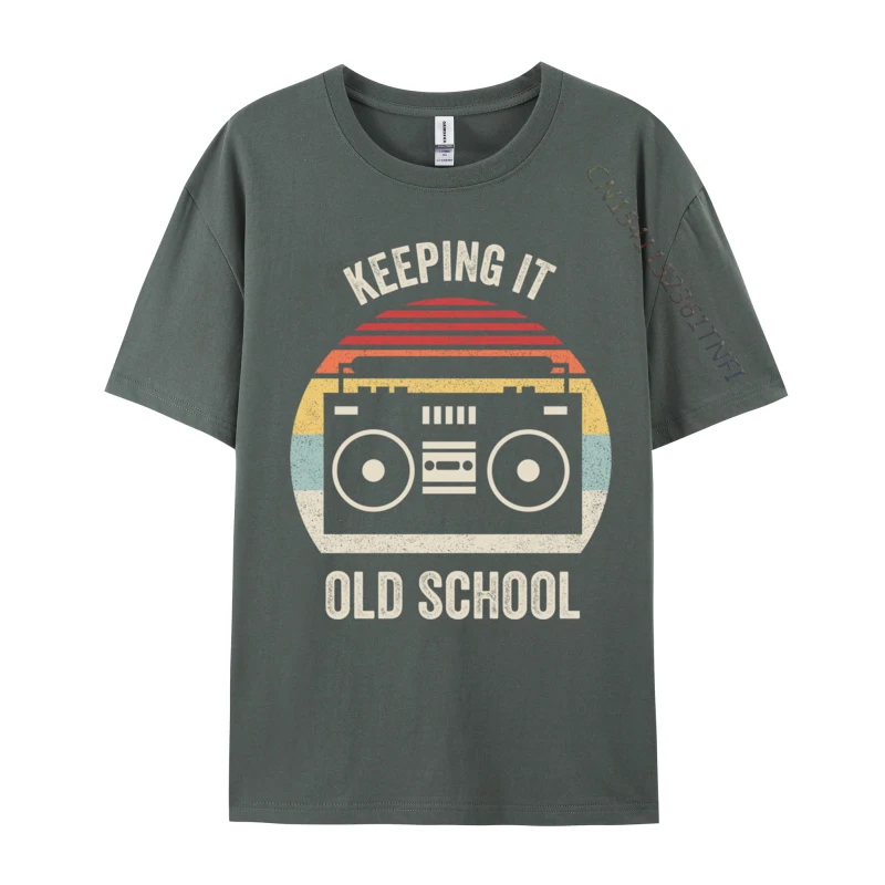 Retro Keeping It Old School Shirt Hip Hop Mixtape Music All Cotton Men Printed On T-Shirt Print Tops T Shirt 2024 Newest Normal