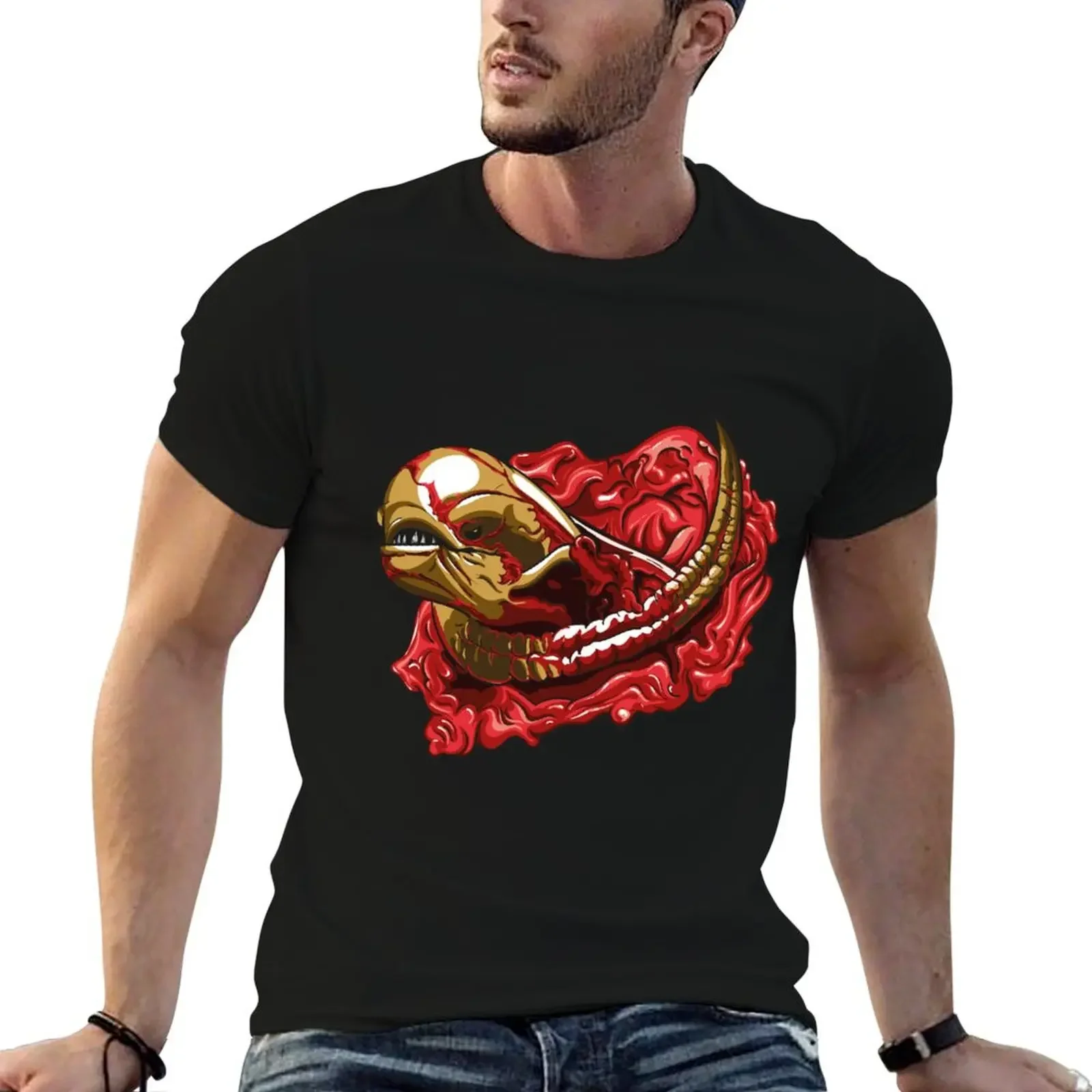 

Chestburster 2 T-Shirt basketball graphic tees oversizeds valentines clothes Blouse mens white t shirts