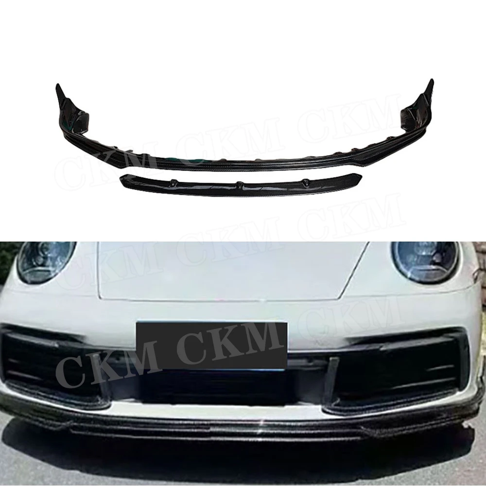 

Carbon Fiber Body Kits Car Front Bumper Chin Lip Spoiler Accessories FRP Bumper Guard For Porsche 911 992 2022+