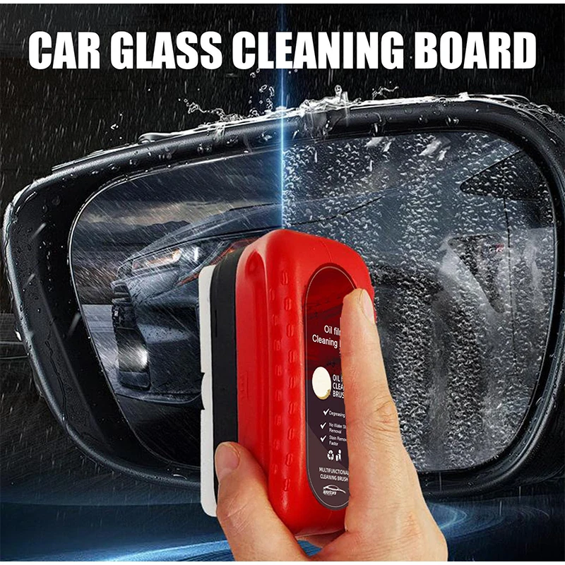 Car Glass Cleaner Brush Glossy Powerful Dirt Car Windshield Oil Film Remover Cleaning Polishing Care Maintenance Sponge Brush