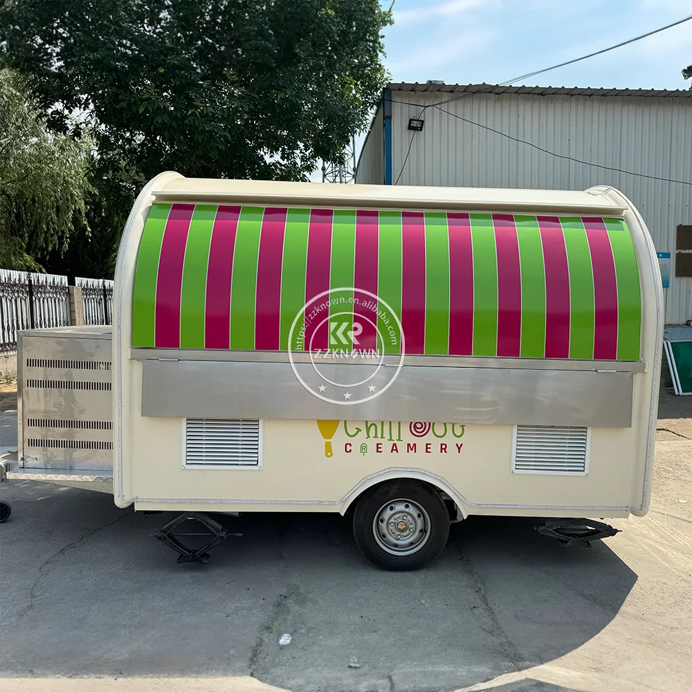 Food Trailer Concession Catering Trailer Coffee Snack Ice Cream Cart Kiosk Mobile Portable Food Truck With Full Kitchen