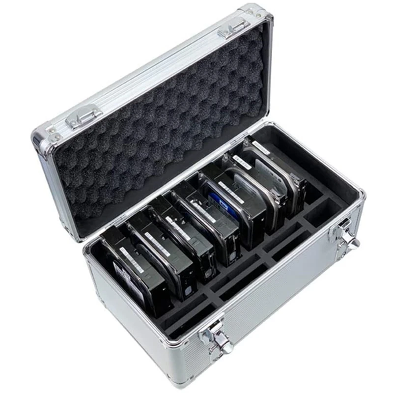 

Aluminum and Eva Hard Drive Protective Case 8X3.5 Inch and 6X2.5 Inch Slots for Hard Drive Classification and Storage