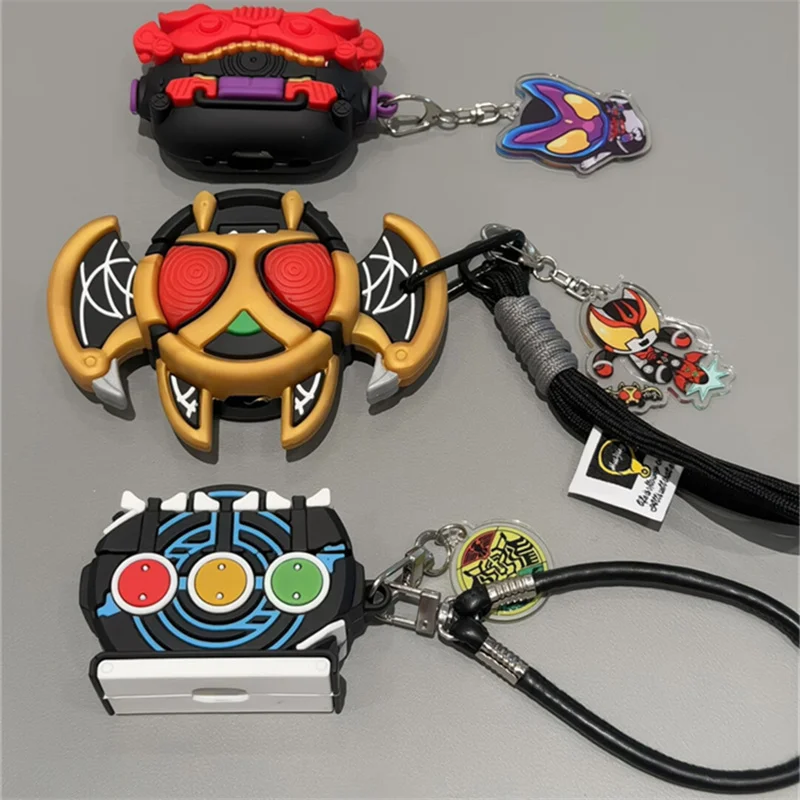 

In Stock Luminous Kiva Belt Kamen Rider Earbuds Case Black Neck Strap Anime Merchandise Collection Decoration Model Toy Gifts