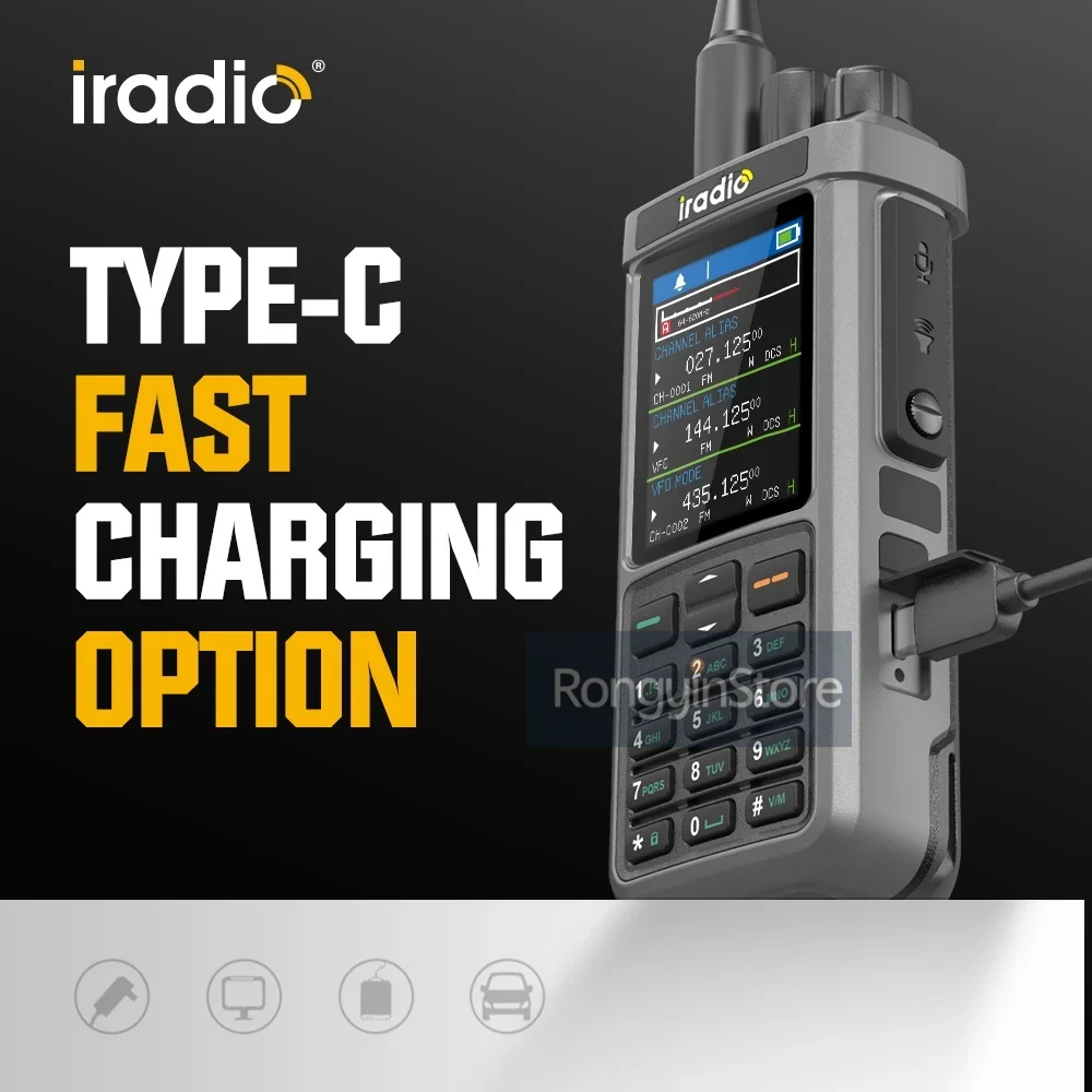 วิทยุสื่อสาร Iradio UV-98 PLUS แบบครอสแบนด์ รีพีทเตอร์ หน้าจอใหญ่ USB LSB CW CB SW MW LW SSB สามย่านความถี่พร้อมสแตนด์บาย วิทยุแฮม