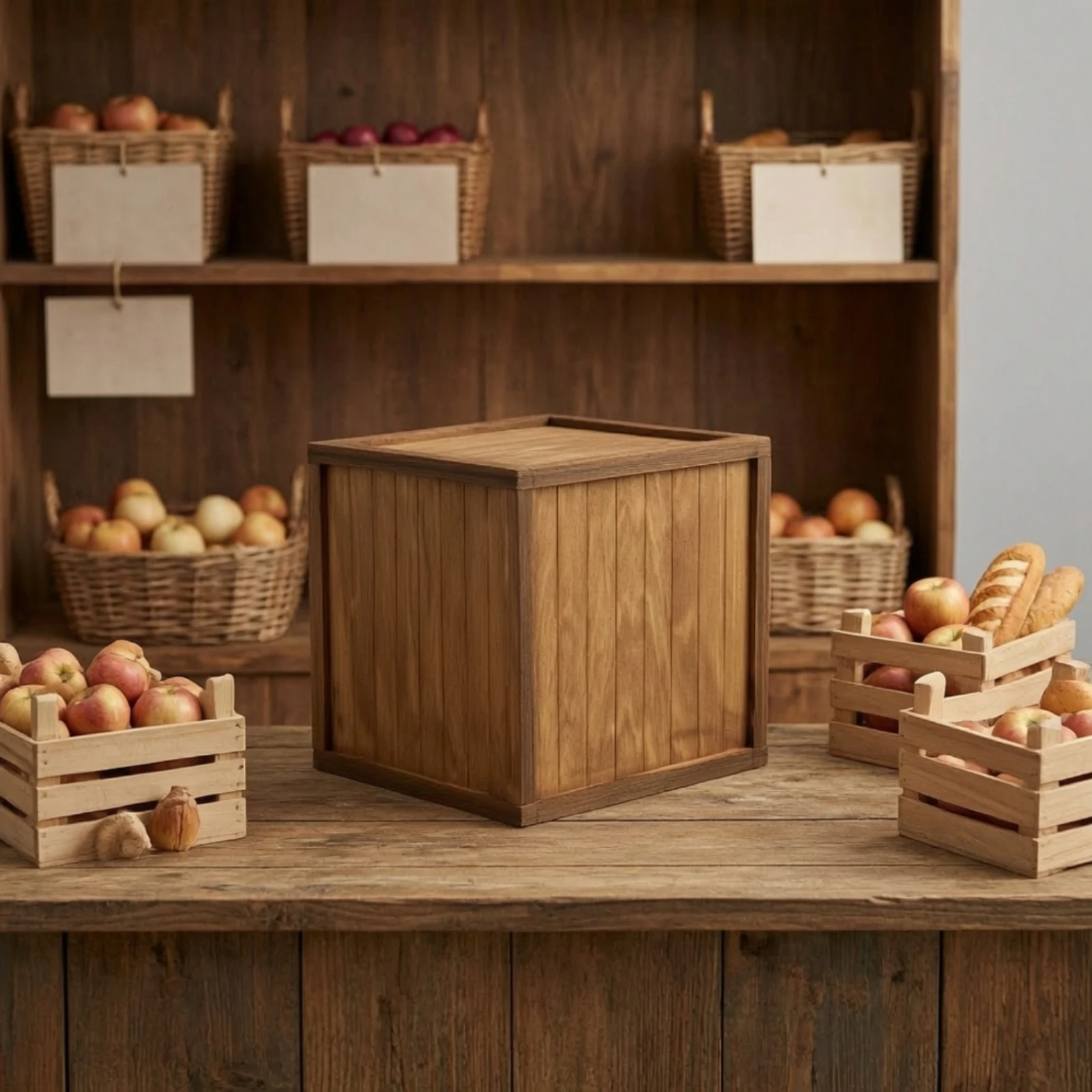 Miniature Storage Crate Realistic Dollhouse Crate Storage Box Tiny Rustic for Hobbyists, Diorama
