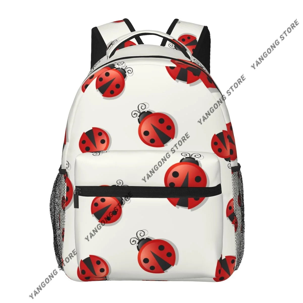 Ladybugs Illustration Backpack School Bags Casual for Teenager Girls Shoulder Bag Travel Bags