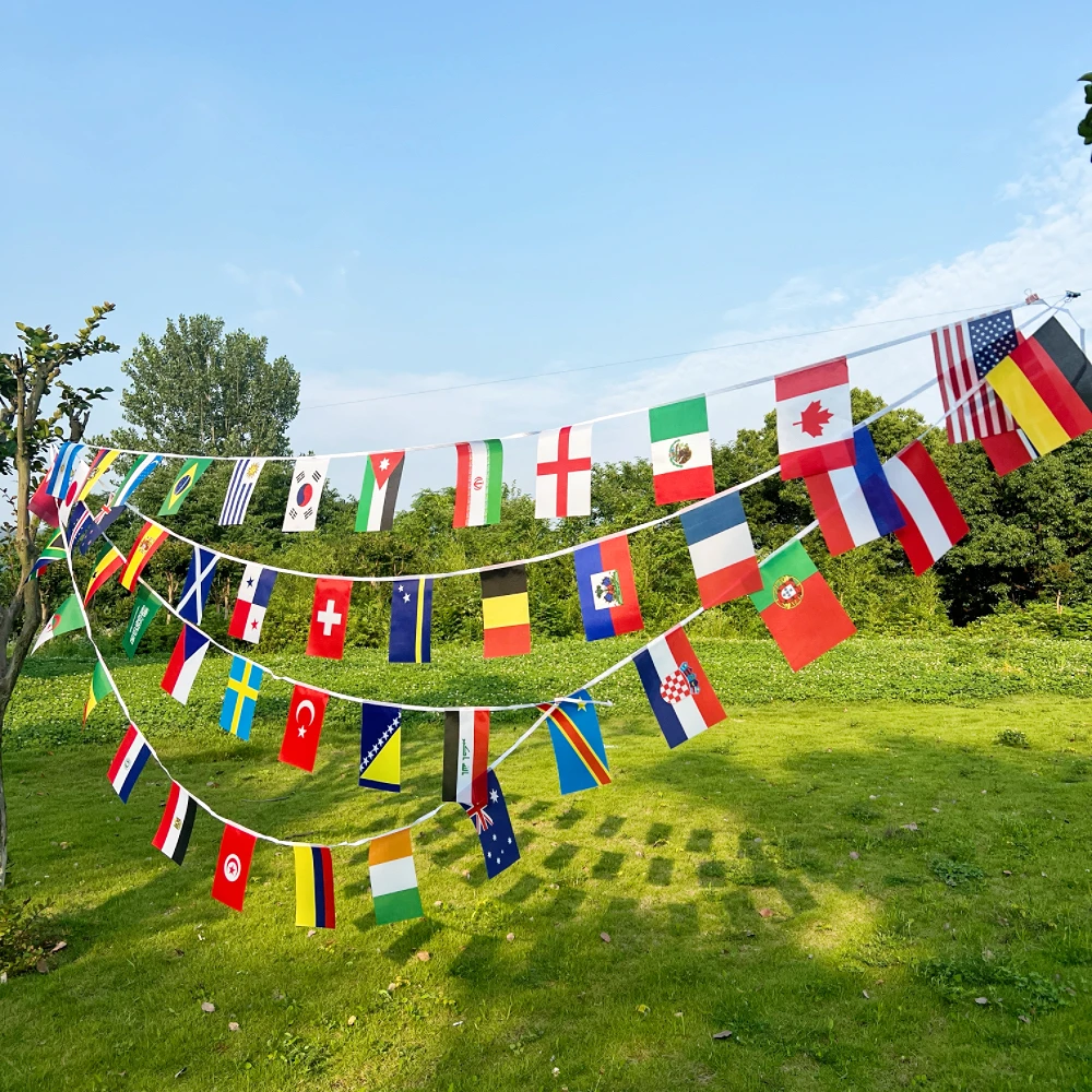 2026 48pcs World Country Flag 20x28cm 14x21cm NEW Football Cup Countries Flag Bunting National Banner Event Garlands Decoration