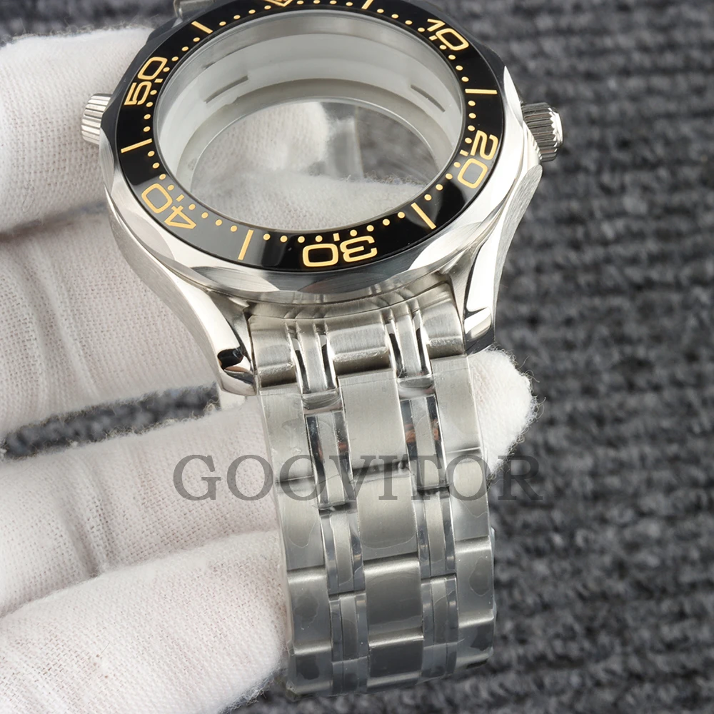 Cassa per orologio da uomo in acciaio inossidabile con cinturino impermeabile NH35 da 41 mm, adatta al movimento automatico Seamaster 300 Seiko NH35 NH36