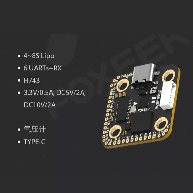 FOXEER H743 mini 20mm pitch flying tower MPU6000 flight controller F4 60A Reaper ESC for quadcopter