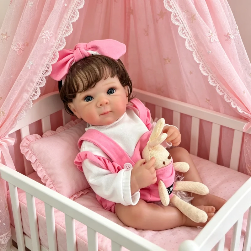 

48cm Reborn Baby Bettie Doll Newborn Doll Cute Girl with Hand Root Hair Bathing Toy