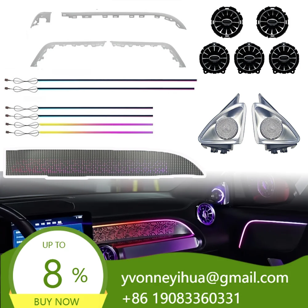Active Rainbow Ambient Light Kit 7set Premium Full Upgrade For GLB W247 2020+LED 64 Colors Dynamic 4D Rotary Treble