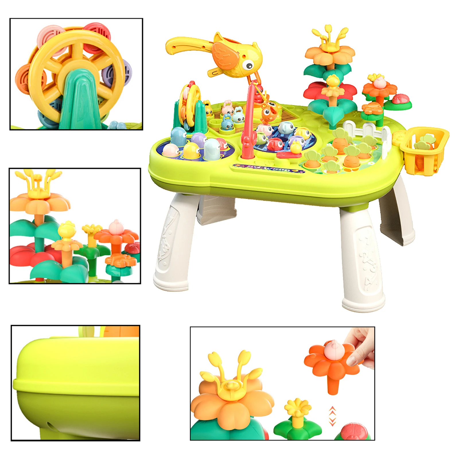 Baby Activity Table com música, brinquedos sensoriais, máquina colorida, brinquedo educativo para crianças, desenvolvimento precoce