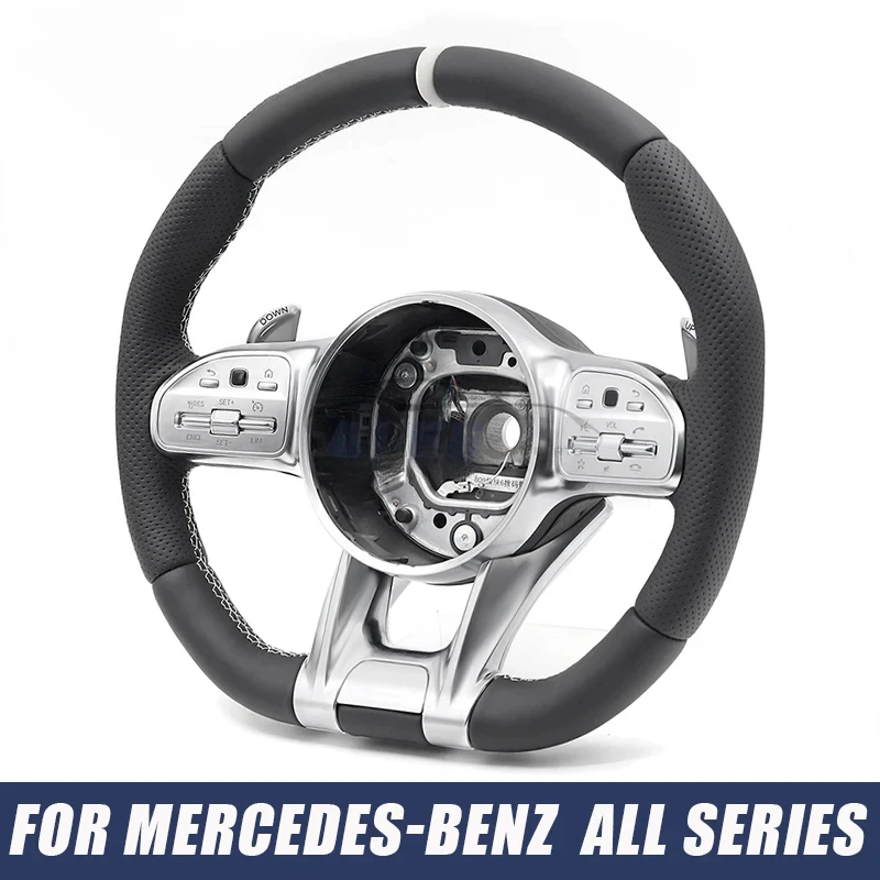 

Кожаный руль из кожи Наппа для Mercedes-Benz W204 W205 W212 W213 W218 W167 W176 W177 GLC GLA GLC GLS, автомобильные аксессуары