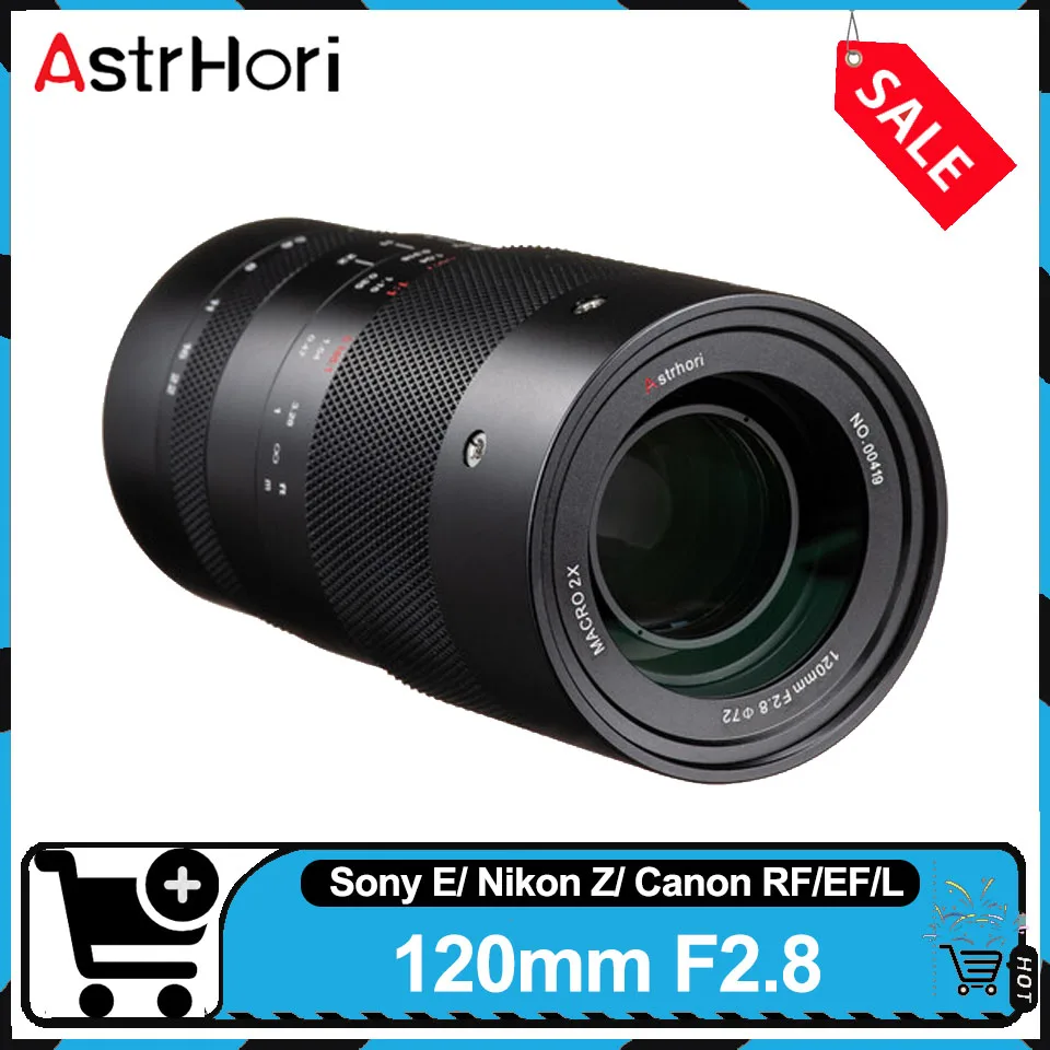 

Полнокадровый макрообъектив AstrHori 120 мм F2,8 макрообъектив 2X с ручной фокусировкой для портретных гаражных комплектов, ювелирных изделий, фотосъемки насекомых