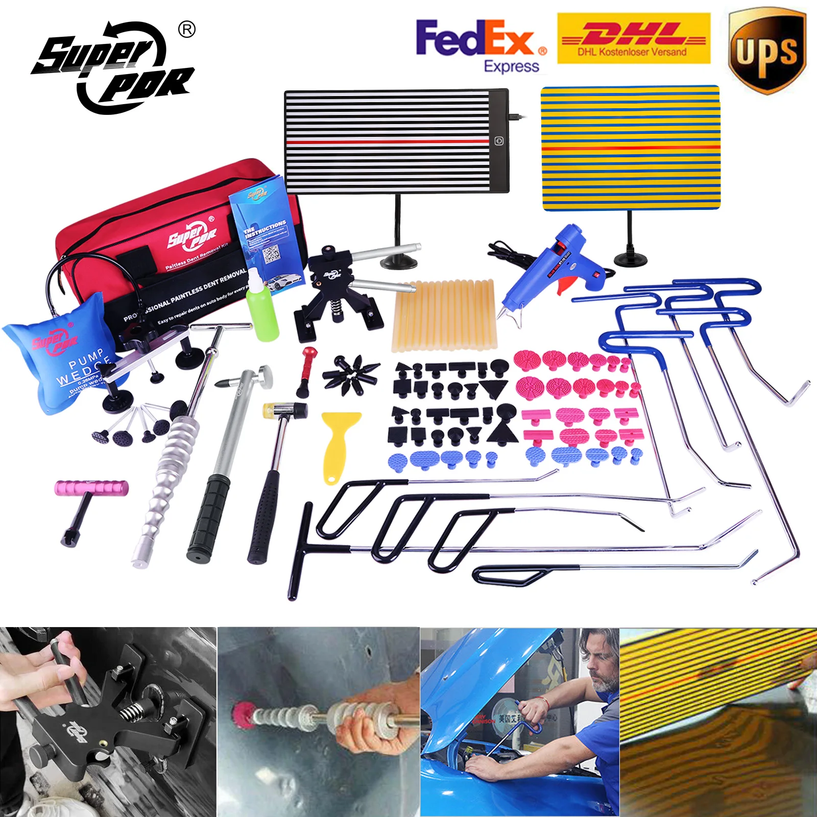 ZYNCUE Verfloze Dent Tool Set - 6 Stuks Auto Deuk Reparatie Kit Met Tap Down Pen En Hamer Voor Hagel, Deuken En Krassen